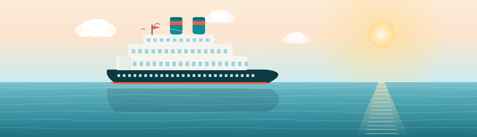 Cruise ship at sea